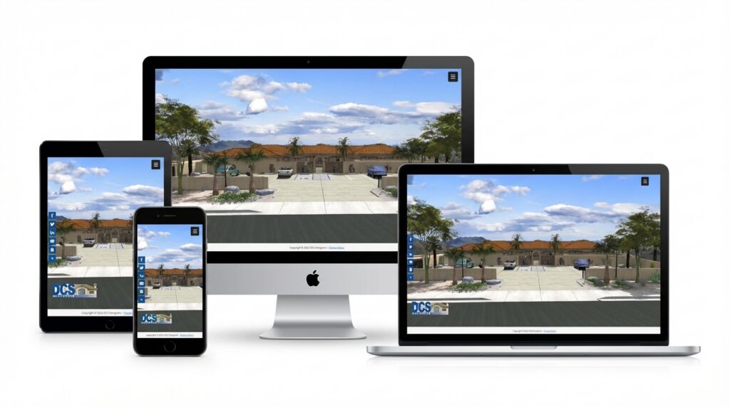 DCS Designers drafting and design studio website shown on multiple devices — responsive web design by KSL Graphics