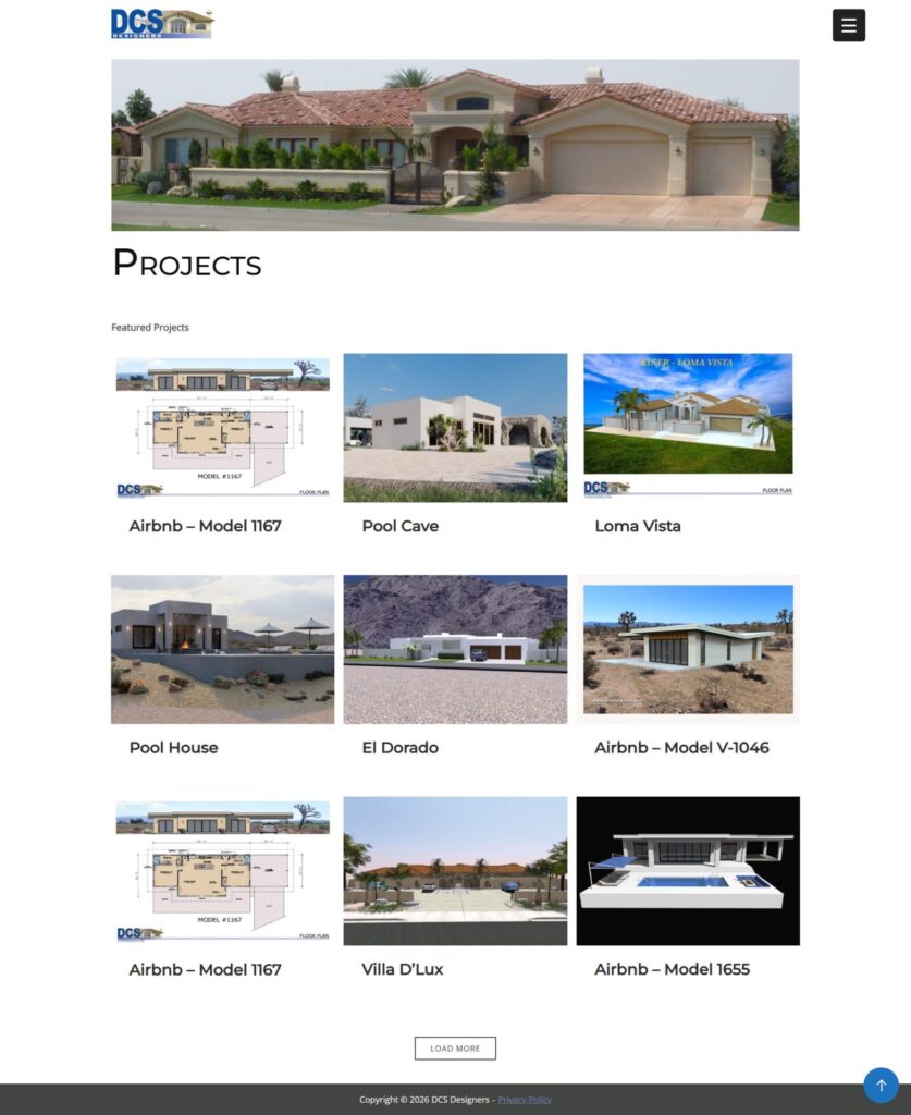 CS Designers residential and commercial drafting studio website screenshot by KSL Graphics